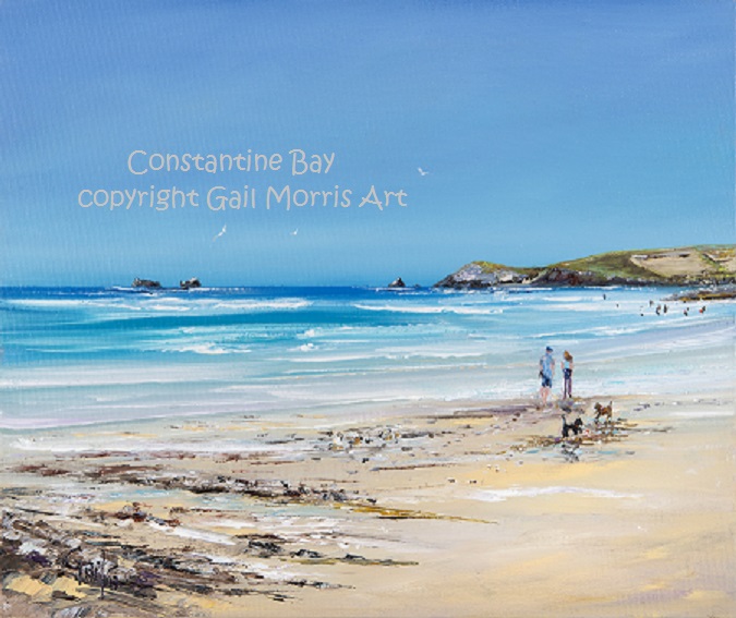'Constantine Bay' Cornwall - limited edition prints from an original oil painting by Gail Morris £30 - £38