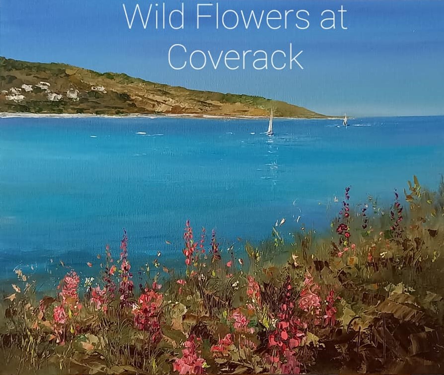 'Wild Flowers at Coverack' - new for June 2021 - Original oil painting by Gail Morris Art - presented in a beautiful St Ives style white frame £265 - to purchase contact gailmorrisart@hotmail.co.uk 