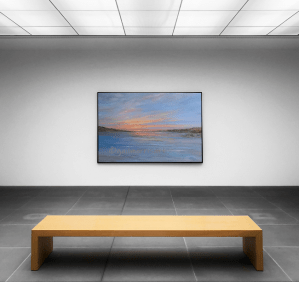 Afterglow - River Teign, Devon. Large original oil painting  available to buy £650. This item is  currently exhibited at Cockington Court in Devon from 29 3.24 to 2.6.24