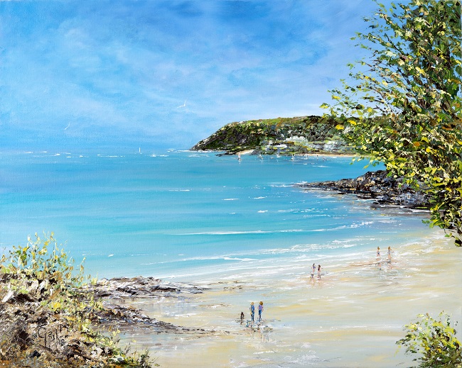 This framed print captures the serene beauty of North Sands, Salcombe, South Devon, showcasing a stunning coastal scene. The contemporary white frame complements the artwork, making it an excellent addition to any home decor. Perfect for bringing a touch of the seaside into your living space, this limited edition piece is a timeless representation of the South Devon coastline. 